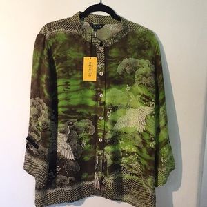 Citron 100% Silk XL Blouse